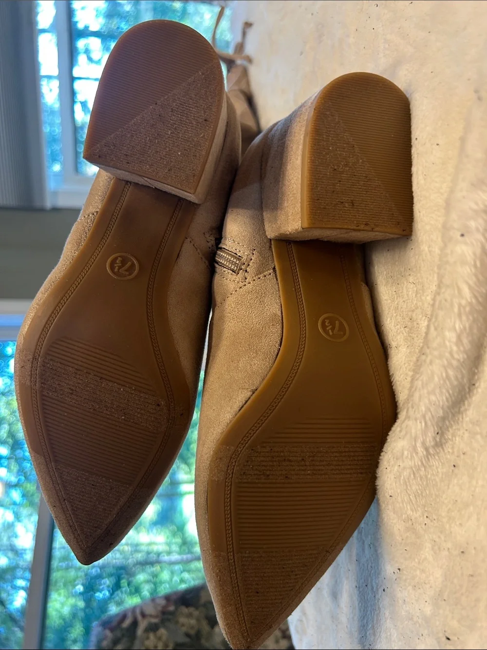 a new day Tan Over-the-Knee Pointed Toe Suede Boots